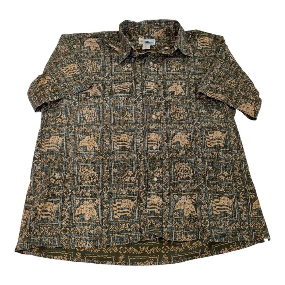 Reyn Spooner Lahaina Flag Reverse Print Hawaiian Shirt XL